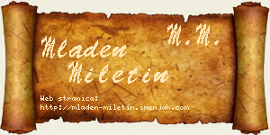 Mladen Miletin vizit kartica